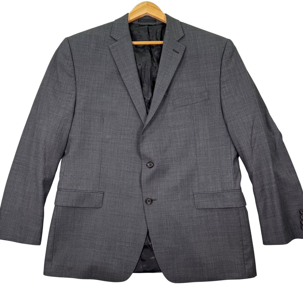 Ralph Lauren Mens 44R Classic Fit Sport Coat Gray Wool 2-Button Blazer Hopsack